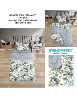 ETE HOMETEX TEK KİŞİLİK LÜX WELSOFT YORGAN ASYA GRİ 155X215CM 8696474231887